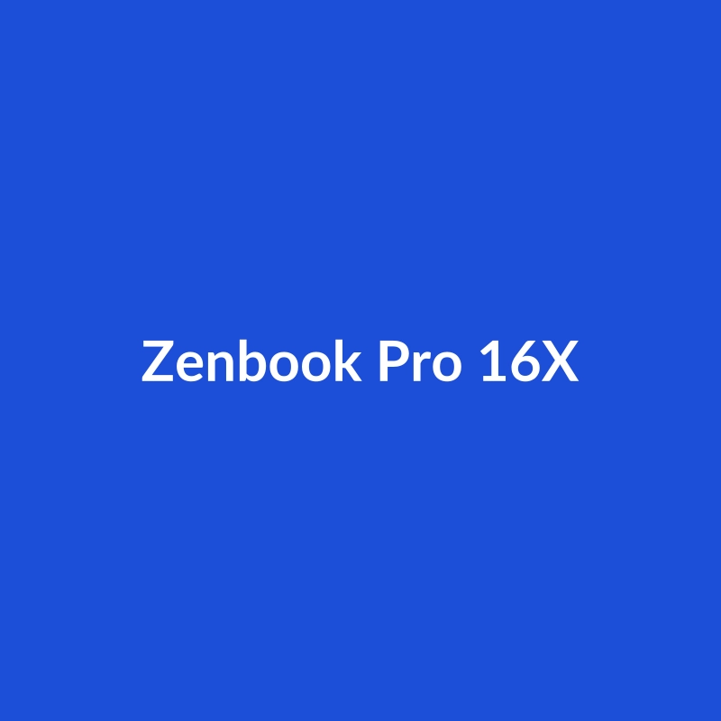ASUS Zenbook Pro 16X laptop in black, showcasing its sleek design and powerful specifications.