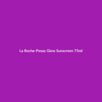 La Roche-Posay Glow Sunscreen 75ml bottle with AHA/BHA and Niacinamide ingredients highlighted.