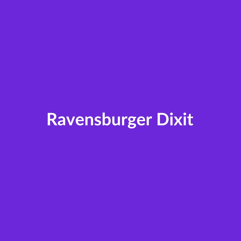 Ravensburger Dixit board game box with colorful artwork, featuring whimsical illustrations.