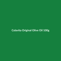 Bottle of Colavita Original Olive Oil, 100g size, with Spanish origin indicated.