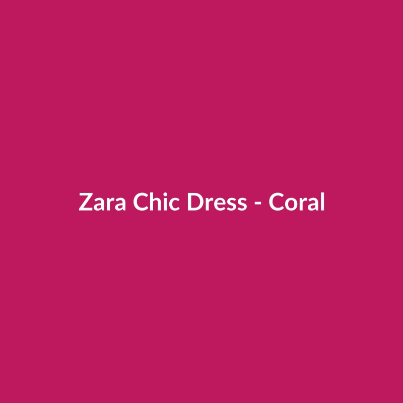 Zara Chic Dress in Coral, a women's cotton work dress available in sizes M, 0, 10, XXS, XL.
