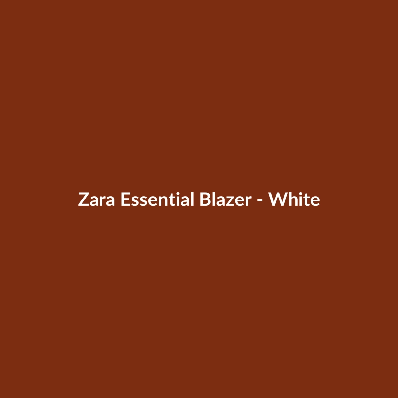 Zara Essential Blazer - White for Men, Slim Fit, Cotton Blend, available in multiple sizes and colors.