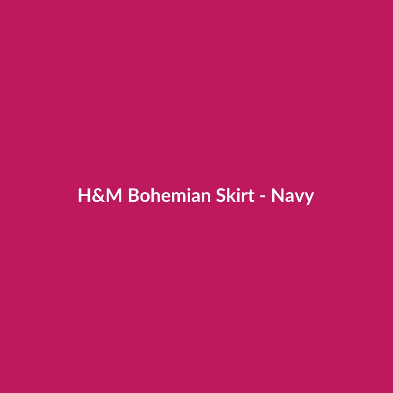 H&M Bohemian Skirt in Navy Denim, featuring a relaxed fit and casual style, suitable for women.