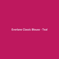 Everlane Classic Blouse in Teal, a women's chiffon party top for Spring/Summer.
