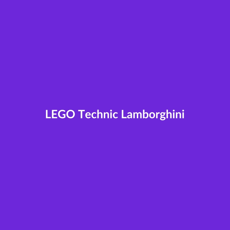 LEGO Technic Lamborghini model with 3326 pieces, suitable for ages 8-12, made with metal components.
