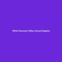 White Mountain 500 piece Animal Kingdom jigsaw puzzle featuring a colorful array of wild animals.