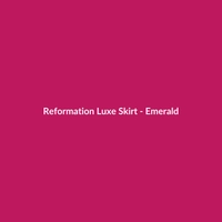 Reformation Luxe Skirt in Emerald, a stylish women's work skirt made from polyester.