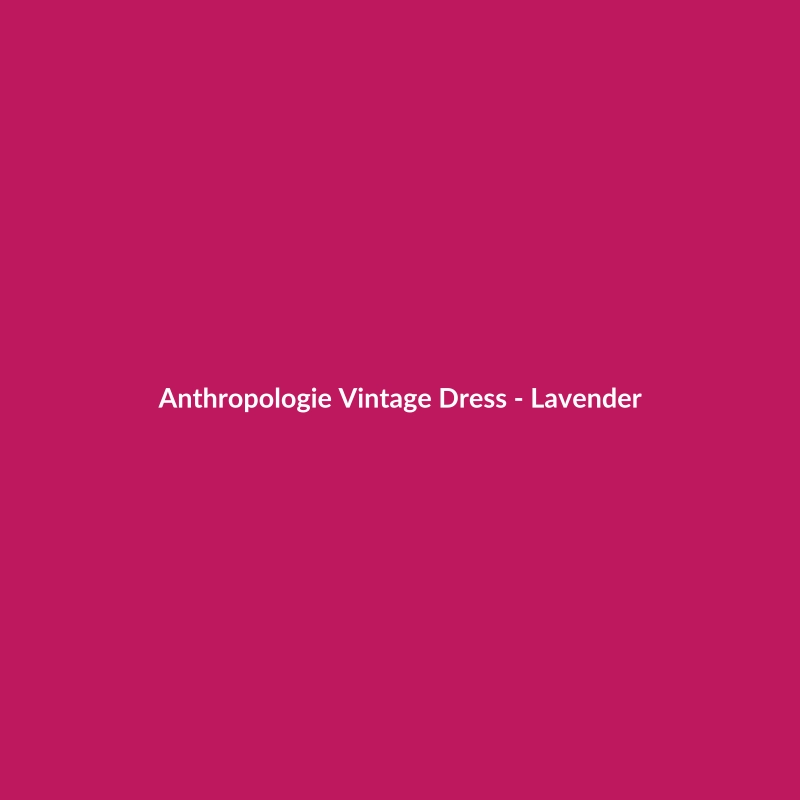 Anthropologie Vintage Lavender Cotton Dress for Women - Available in sizes L, 14, 4, 8, 0, 12, XL.