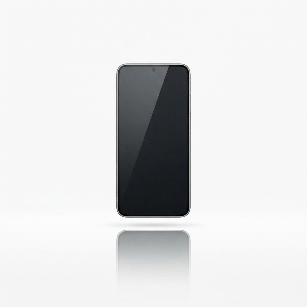 Samsung Galaxy S25 512GB smartphone in Titanium Gray, showcasing its large screen and camera.