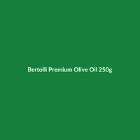Bottle of Bertolli Premium Olive Oil 250g, showcasing its label and golden oil, with a clean background.