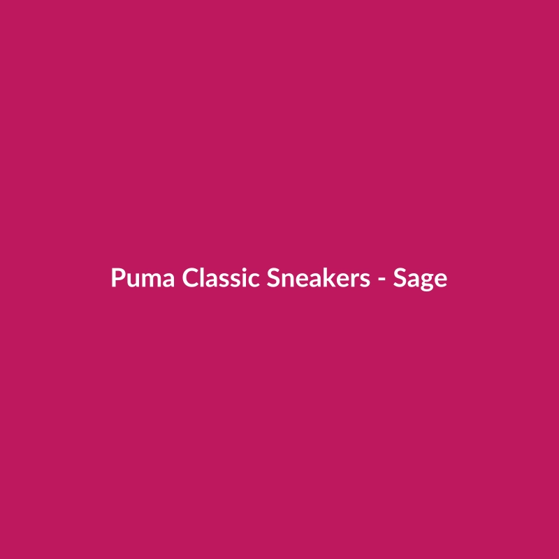 Puma Classic Sneakers in Sage color, women's casual shoes for date night.