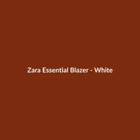 Zara Essential Blazer - White for Men, Slim Fit, Cotton Blend, available in multiple sizes and colors.
