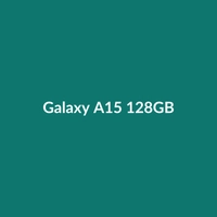 Samsung Galaxy A15 128GB smartphone in Black, showcasing its large screen and camera.