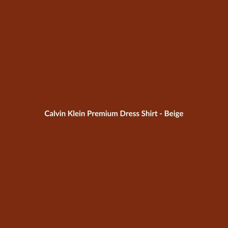Calvin Klein Premium Dress Shirt in Beige, Men's Classic Fit, Cashmere Blend