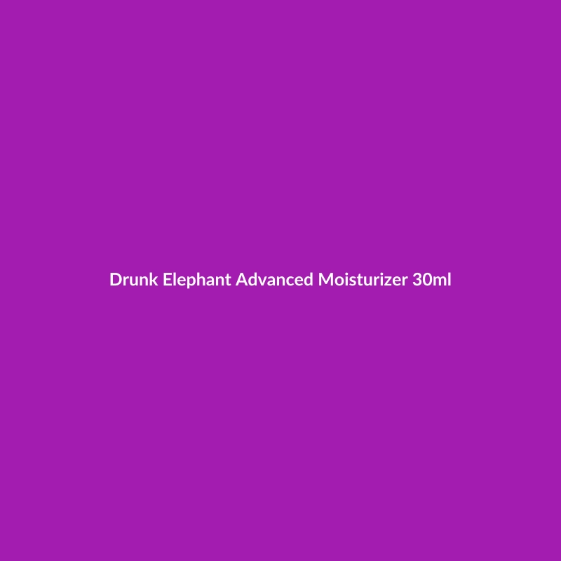 Drunk Elephant Advanced Moisturizer 30ml bottle, featuring peptides, AHA/BHA, and retinol for sensitive skin.