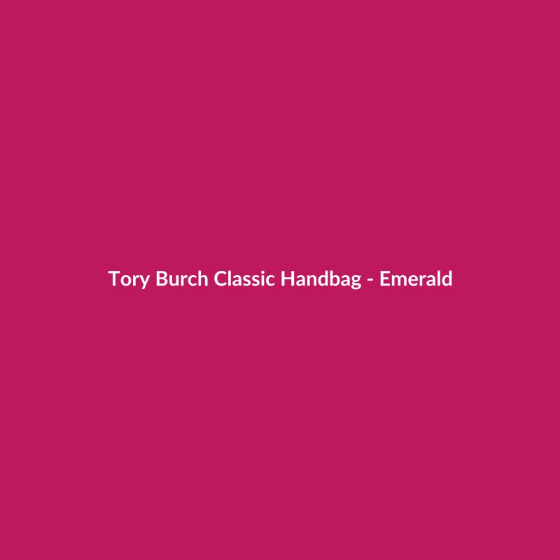 Tory Burch Classic Handbag in Emerald green, made of leather, suitable for formal occasions.