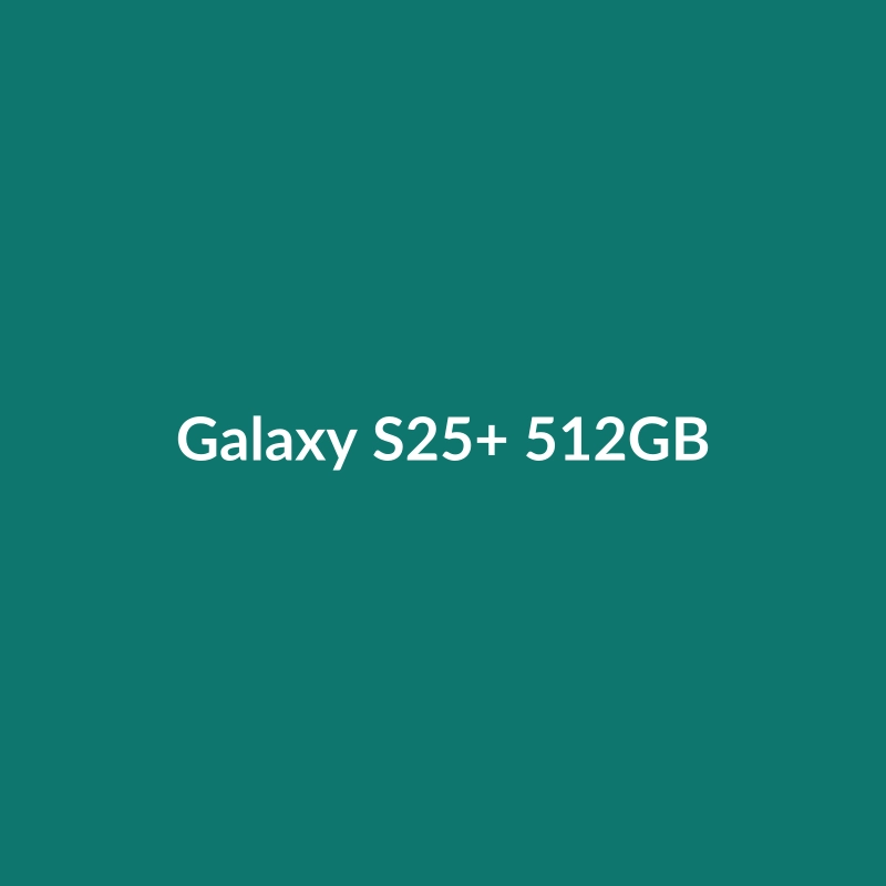 Samsung Galaxy S25+ 512GB smartphone in Black, showcasing its large display and sleek design.