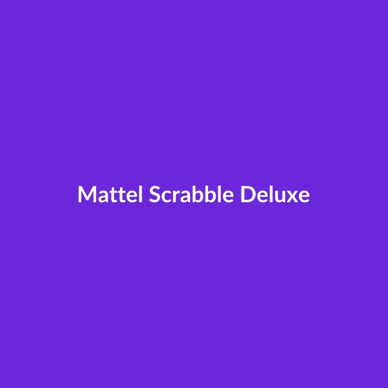 Mattel Scrabble Deluxe board game with metal pieces and a classic game board, suitable for family play.