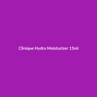 Clinique Hydra Moisturizer 15ml bottle, featuring key ingredients like Hyaluronic Acid and Retinol, suitable for all skin types.