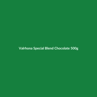 Valrhona Special Blend Chocolate 500g bag, featuring organic and gluten-free labels.
