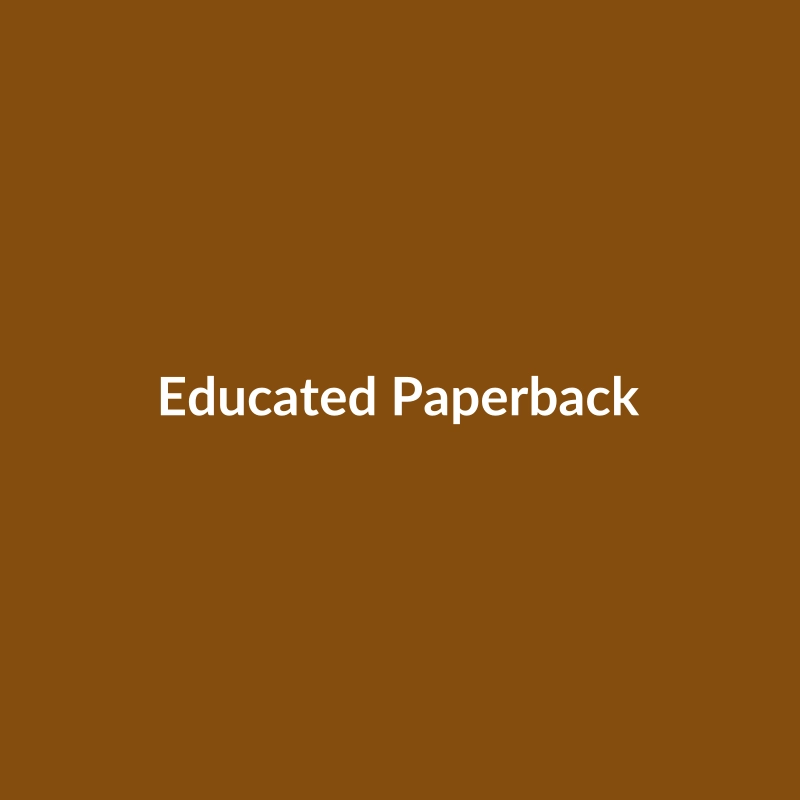 Educated by Tara Westover, a paperback book with a striking cover, rated 4.6 stars.